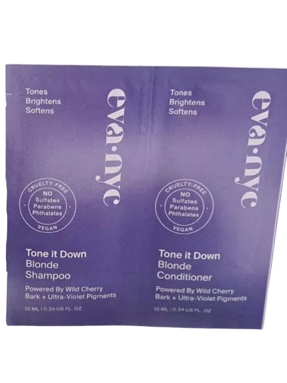 EVA NYC Tone It Down Blonde Shampoo & Conditioner Set Ultra Violet 0.34oz/10mL